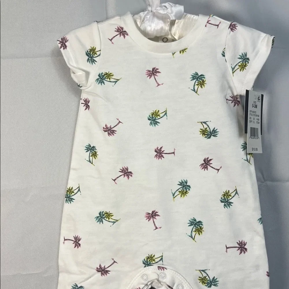 Grayson Mini cotton shortie romper with palm tree print New with tags